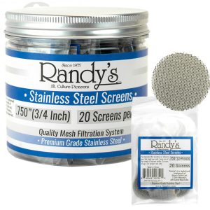 RANDY'S STAINLESS STEEL SCREENS 3/4" 20PK