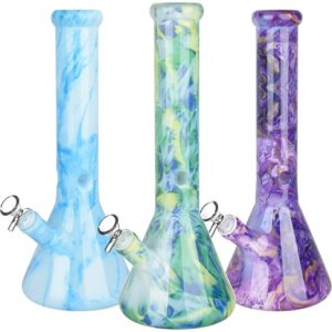 MARBLED 13" GLASS BEAKER BONG ASST. COLORS