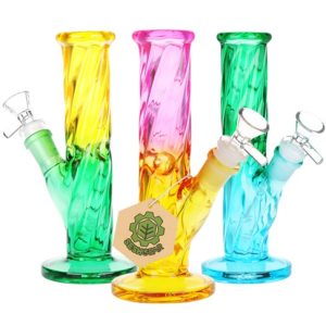 SESHGEAR STRAIGHT TWIST TUBE 7.75" OMBRE BONG ASST COLORS