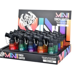 SPECIAL BLUE 3.2" MINI TORCH LIGHTER CLEAR OMBRE