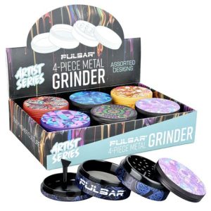 PULSAR 2.5" 4PC ARTIST SERIES GRINDER ASST DESIGNS