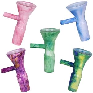 MARBLED 14MM HERB SLIDE BOWL ASSORTED COLOURS