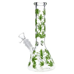 SESHGEAR 9.75" GREEN LEAF BEAKER BONG