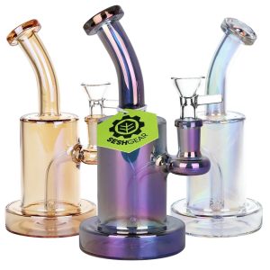 SESHGEAR ELECTROPLATED 7" GLASS RIG ASSORTED COLORS