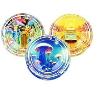 PULSAR 3.4" DESIGN SERIES ROUND GLASS ASHTRAY