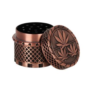SESHGEAR 2" 4PC HEMP LEAF TRIO METAL GRINDER